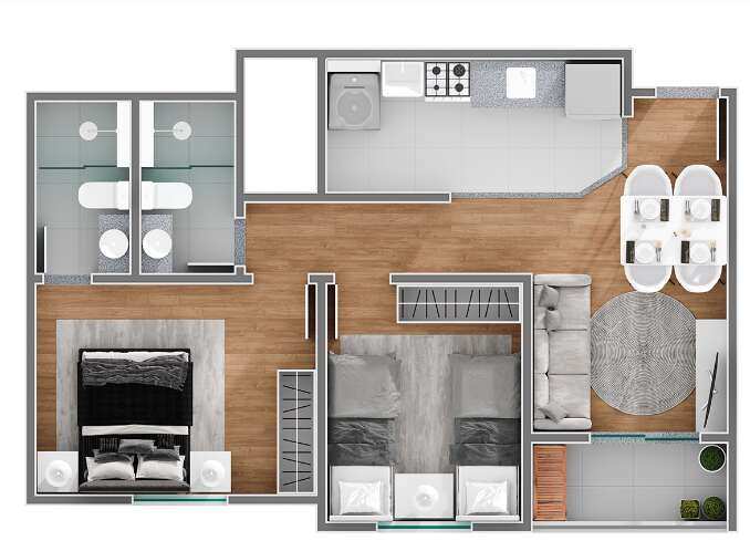 Apartamento à venda com 2 quartos - Parque Residencial Flamboyant,São José dos Campos
